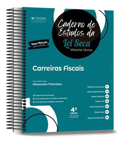 Caderno De Estudos Da Lei Seca Volume Único Carreiras Fiscais 2023