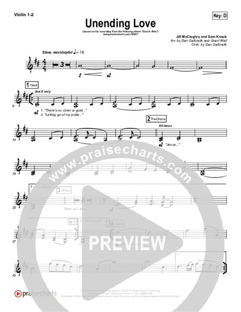 Unending Love Violin Sheet Music Pdf Hillsong Worship Praisecharts