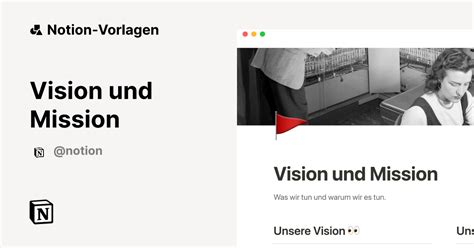 Vision Und Mission Vorlage Von Notion Notion Marketplace