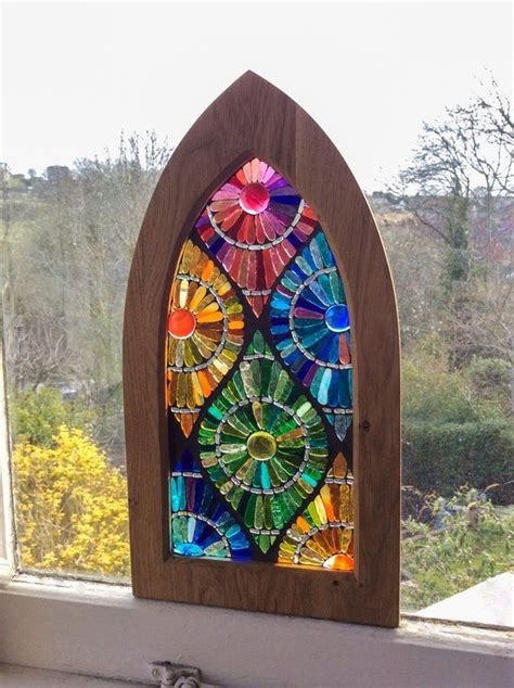 Stained Glass Mosaic Arch Window Stained Glass Diy Stained Glass