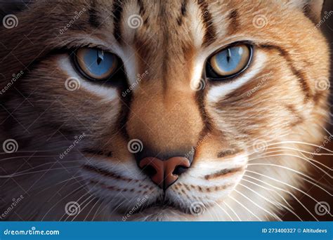 Close-up of Bobcat S Face, with Piercing Eyes and Whiskers Stock Image ...