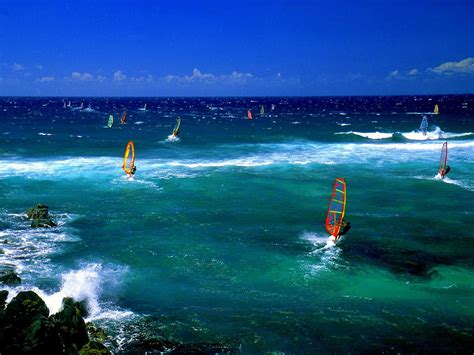 Fondo De Escritorio Paisajes Windsurfing Ondas Fondo Gratis