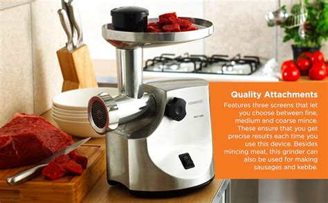 KENWOOD Meat Grinder 1600W Powerful Metal Body Meat Mincer With Kibbeh