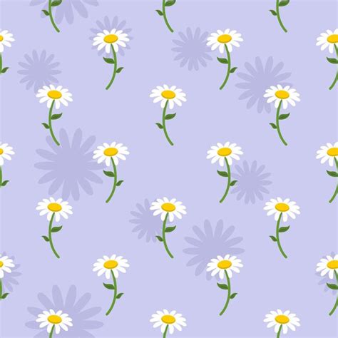 Premium Vector Chamomile Cute Vector Seamless And Pattern