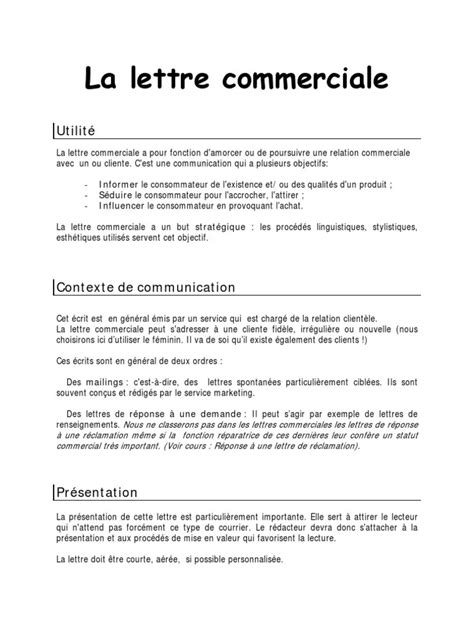 Exemple De Lettre De Proposition Commerciale Gratuite Financial Report