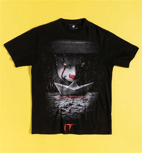 Black It Movie Pennywise Storm Drain T Shirt With Back Print