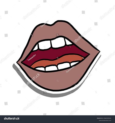 Doodle Nude Lips Talking On White Stock Vector Royalty Free Shutterstock