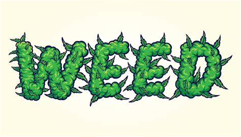 Weed Font Lettering With Smoke Effect 7539490 Vector Art At Vecteezy