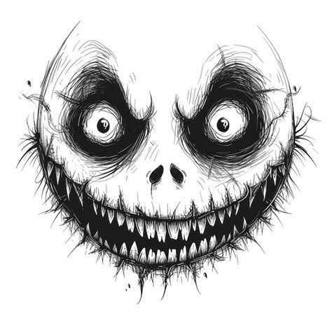 Horror and scary face halloween drawing sketch representation | Premium ...