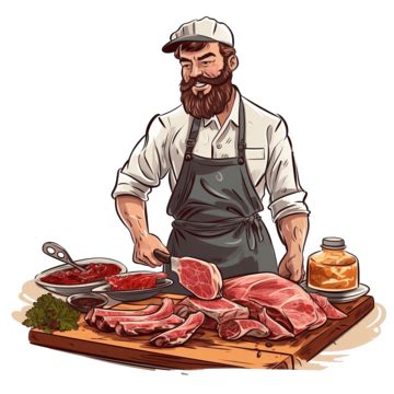 Butcher Png Illustration Apron Barbecue Beef Png Transparent Image