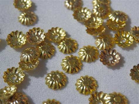 Pcs Mm Antique Gold Bead Caps Flower Bead Caps Corrugated Etsy