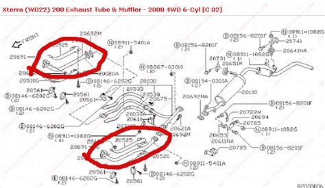 Nissan Xterra Exhaust System Diagram