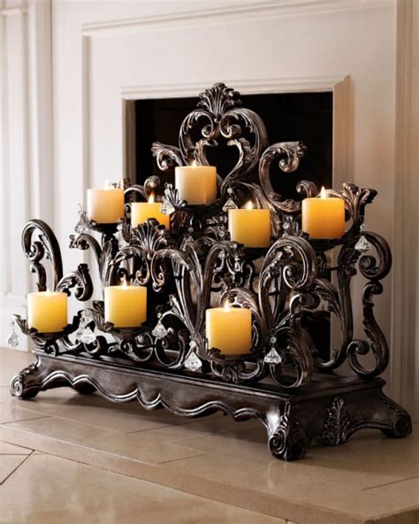 47 Adorable Fireplace Candle Displays For Any Interior - DigsDigs