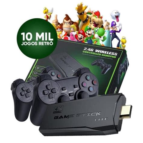 Video Game Stick K Mil Jogos Controles Sem Fio Console Original