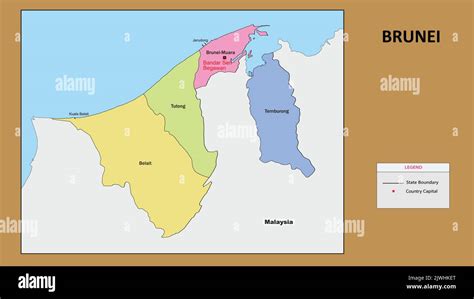 Brunei Map State And District Map Of Brunei Political Map Of Brunei