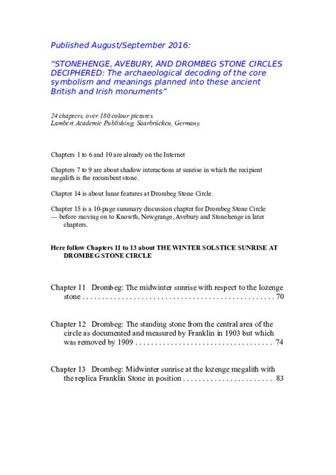 (DOC) DROMBEG STONE CIRCLE Winter Solstice Sunrise - Chapters 11 to 13.docx | Terence Meaden ...