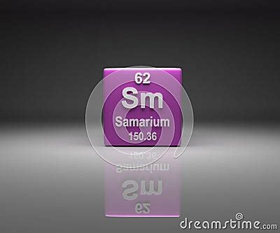 cube  samarium number  periodic table royalty  stock image