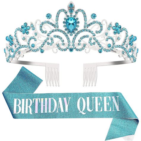 Getuscart Birthday Queen Sash And Crystal Tiara Kit Cocide Birthday