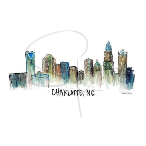 Charlotte Skyline Drawing at PaintingValley.com | Explore collection of ...