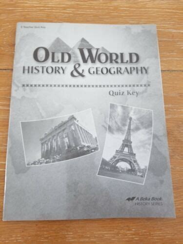 Abeka Old World History Geography 5 Teacher Quiz Key Fifth 5th Grade