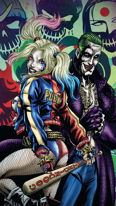 1080x1920 Joker And Harley Quinn Art Iphone 7 6s 6 Plus Pixel Xl One