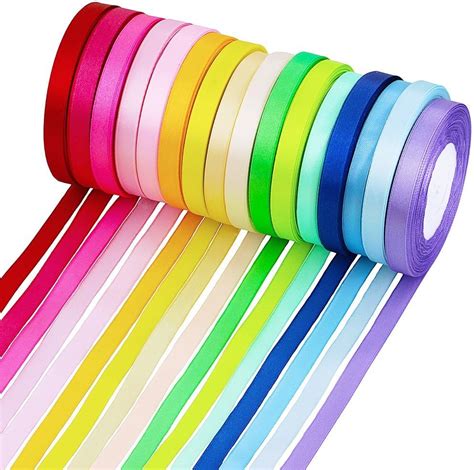 Amazon Supla 16 Colors 400 Yard Fabric Ribbon Silk Satin Roll