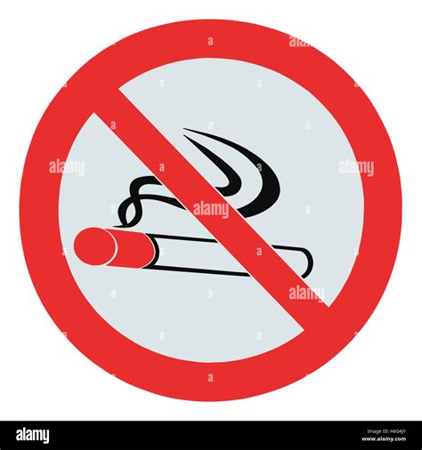 No smoking zone prohibition sign isolated crossed cigarette icon red ...