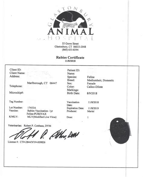 Rabies Certificates Poa Spay