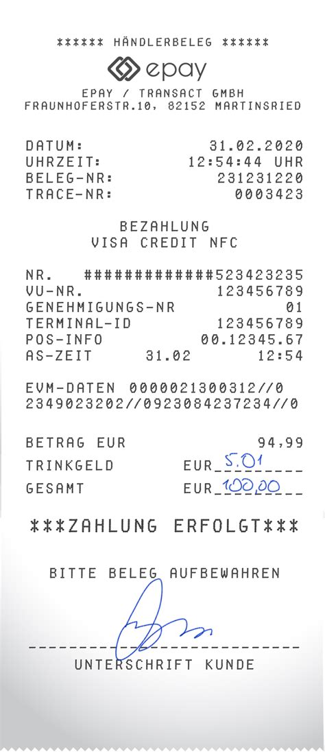 Trinkgeld Via Kartenzahlung Mit Der Epay Trinkgeldfunktion