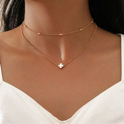 Four Petal Flower Necklace Women S Temperament Cjdropshipping