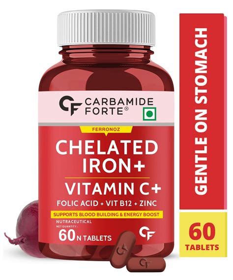 Carbamide Forte Chelated Iron Vitamin C B12 Folic Acid Zinc 60