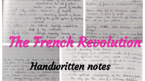 Handwritten Notes L The French Revolution L Class L History L Full