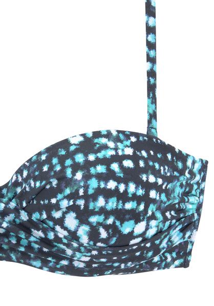 Bruno Banani B Gel Bandeau Bikini Taki Marine Bedruckt Cup A