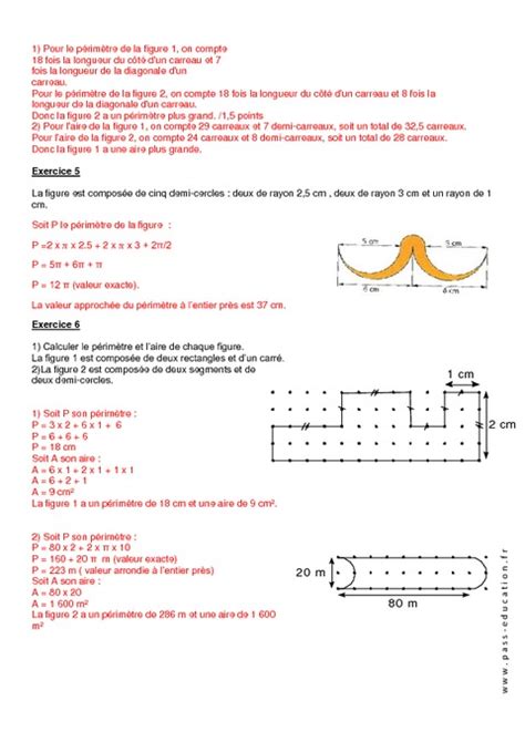 P Rim Tres Aires Calculs Me Exercices Corrig S Pass Education