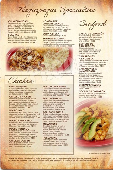 Cambridge OH Menu - Tlaquepaque Mexican Restaurant