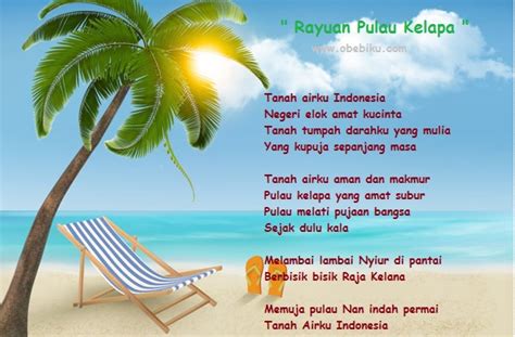 Lirik Lagu Anak-Anak - Rayuan Pulau Kelapa - oBeBiKu