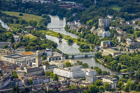 M Lheim An Der Ruhr Aus Der Vogelperspektive Geb Ude Der