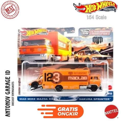Hot Wheels Team Transport Mad Mike Mazda RX GT Sakura Sprinter Orange Not Team Transport LBWK