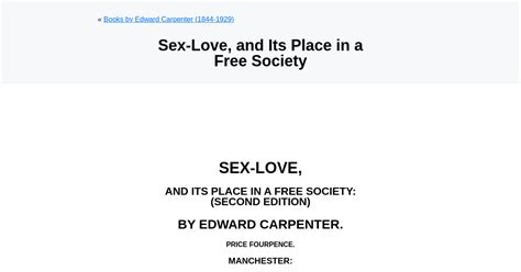 Sex Love And Its Place In A Free Society