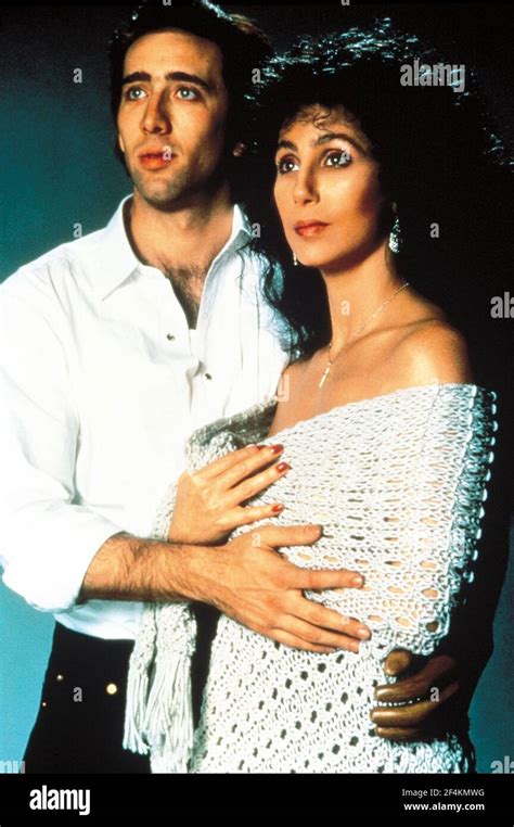 NICOLAS CAGE and CHER in MOONSTRUCK (1987), directed by NORMAN JEWISON ...