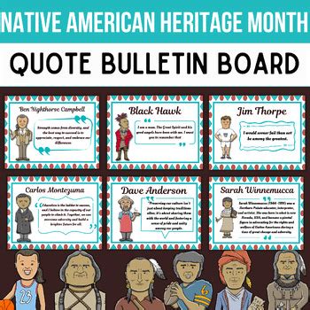 Native American Heritage Month Quotes Bulletin BoardSet -36 ...