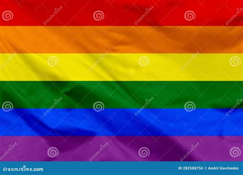 Waving Lgbt Flag Lgbt Flag Close Up The Gay Pride Rainbow Flag Stock Illustration