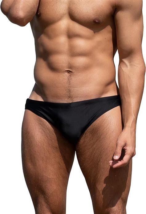 Yuzhou Mens Bikini Swimwear Low Rise Swim Briefs Solid Bathing Suit