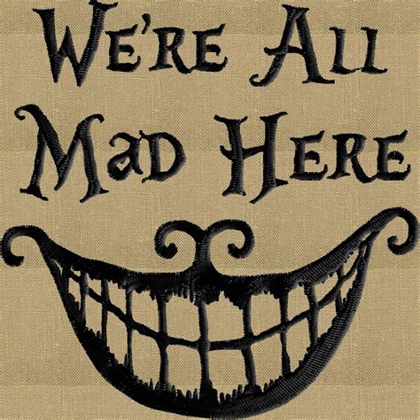 Cheshire Cat Quote We Re All Mad Here Alice In Etsy