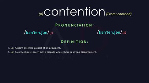 Contention Meaning And Pronunciation Audio Dictionary YouTube