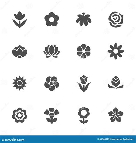 Sistema Del Icono De La Flor Ilustración del Vector Ilustración de