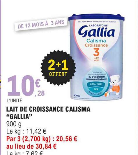 Promo Lait De Croissance Calisma Gallia Chez E Leclerc ICatalogue Fr