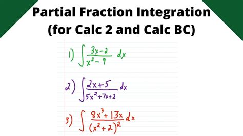 Partial Fraction Integration Calculus 2 Youtube