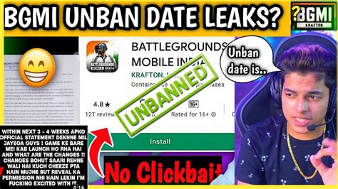 Big News Bgmi Unban Date Leaks Bgmi Unban News Today Bgmi Unban Kab