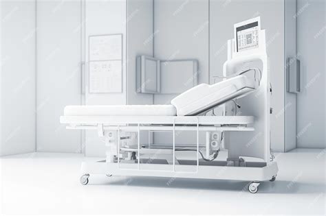 Premium Photo | A hospital bed with a monitor on it